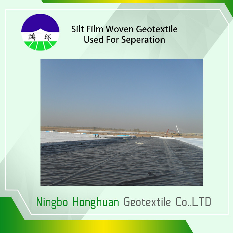 Recycled / Virgin Geotextile Woven Fabric Pp 160kn Split Film For Railway Project