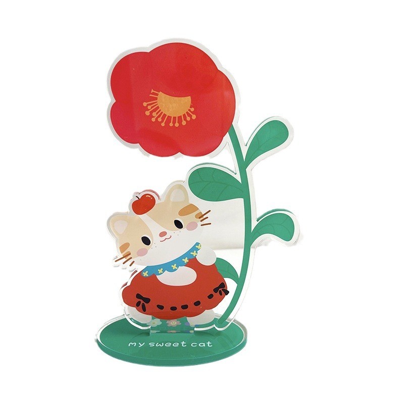 Custom Cute And Clear Acrylic Desktop Stand With UV Printing As Photo Frame And Acrylic Note Holder
