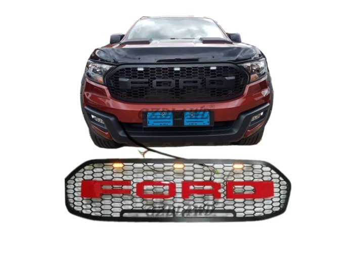 Red / Matt Black Everest Front Grill 2015 Onwards With Automobile Standard ABS Plastic