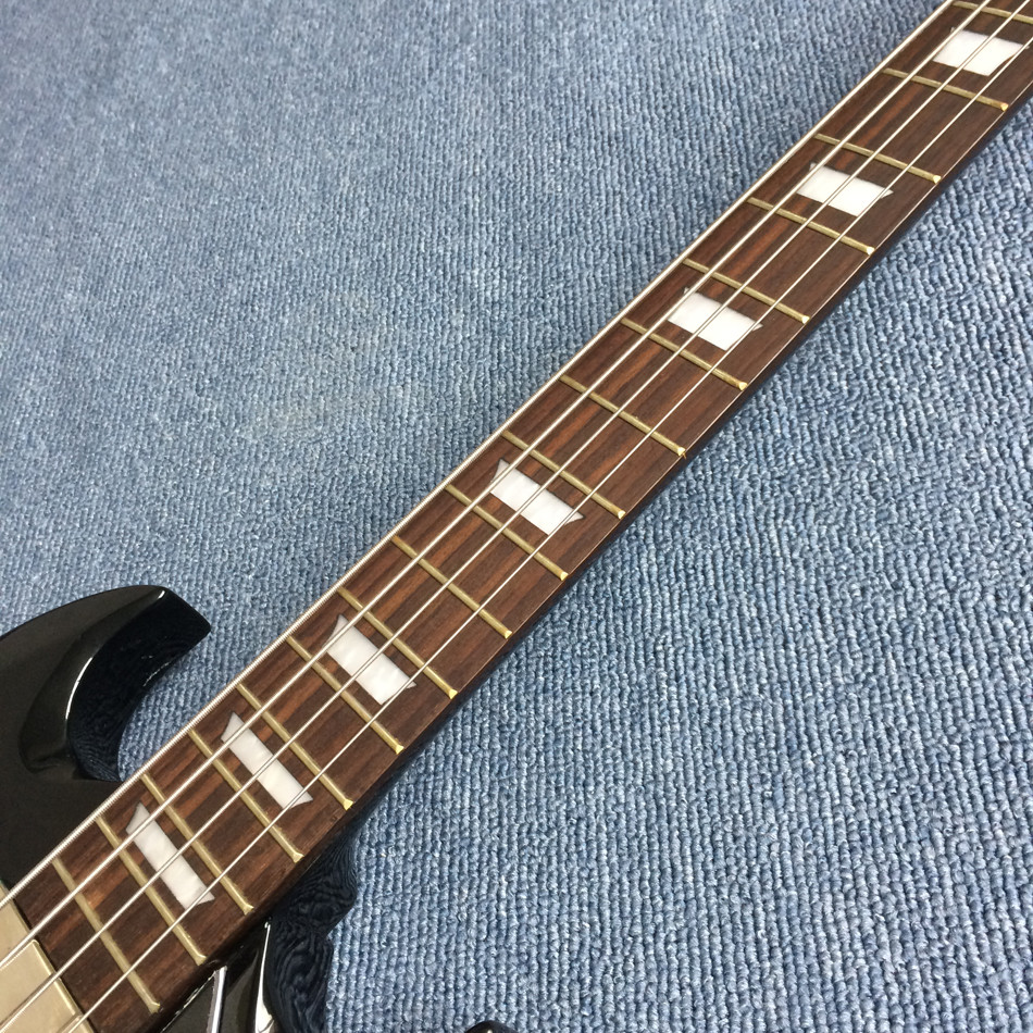 New style high quality custom 4 string bass guitar, Rosewood fingerboard, black body