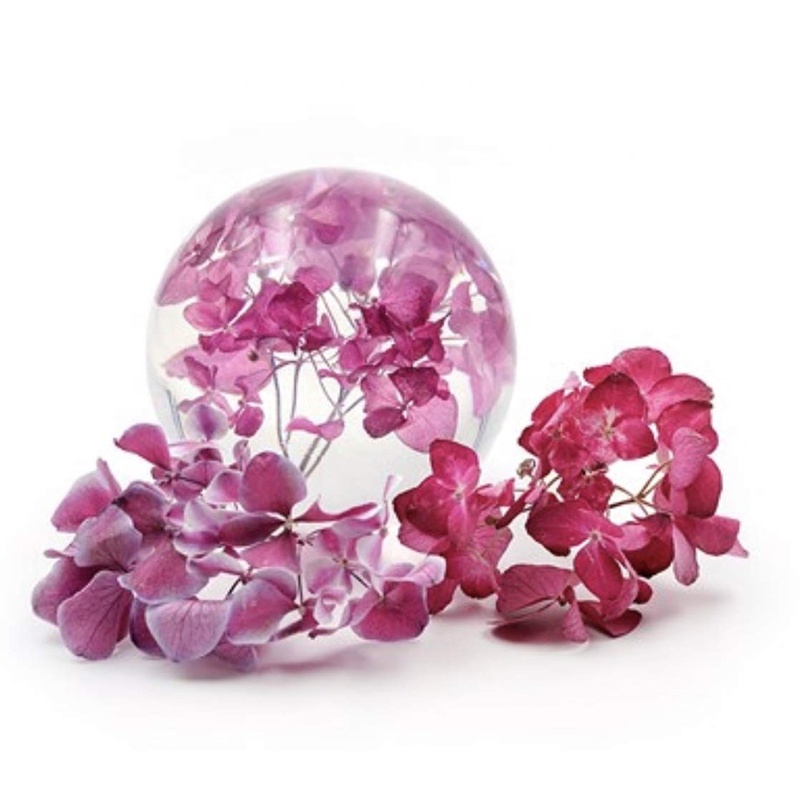 3D Crystal Paperweight Ball , Custom Paperweight With Flowers Inside