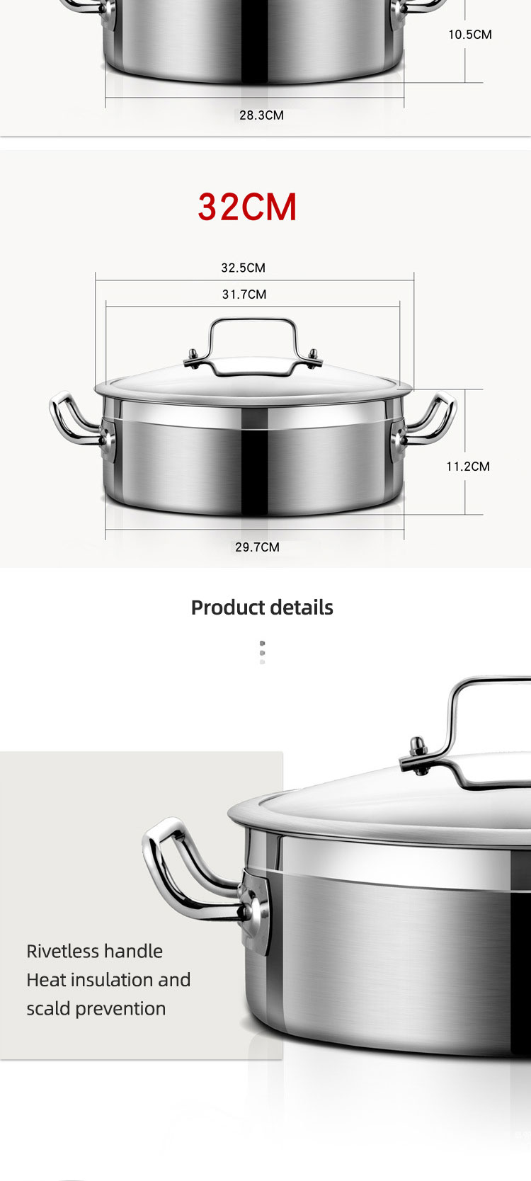 Direct Selling Food Food Grade 304 Stainless Steel Cookware Induction Cooking Pot Multipurpose Hot Pot Soup Pot With Divider