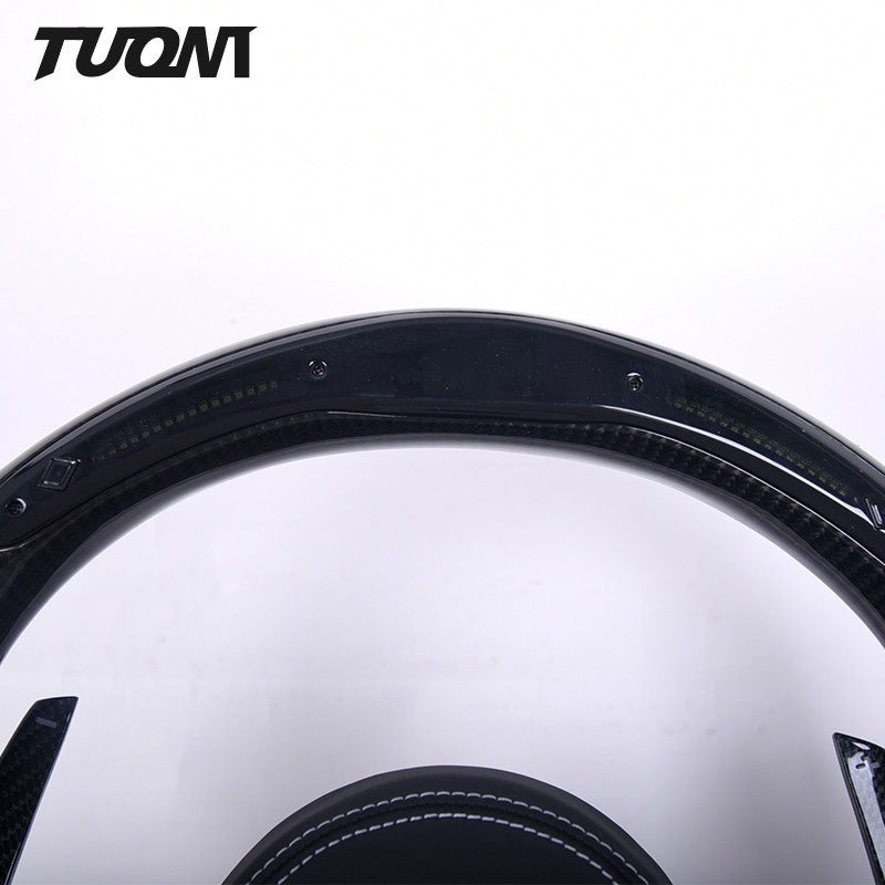 BMW Genuine Leather Carbon Fiber Steering Wheel With LED Design