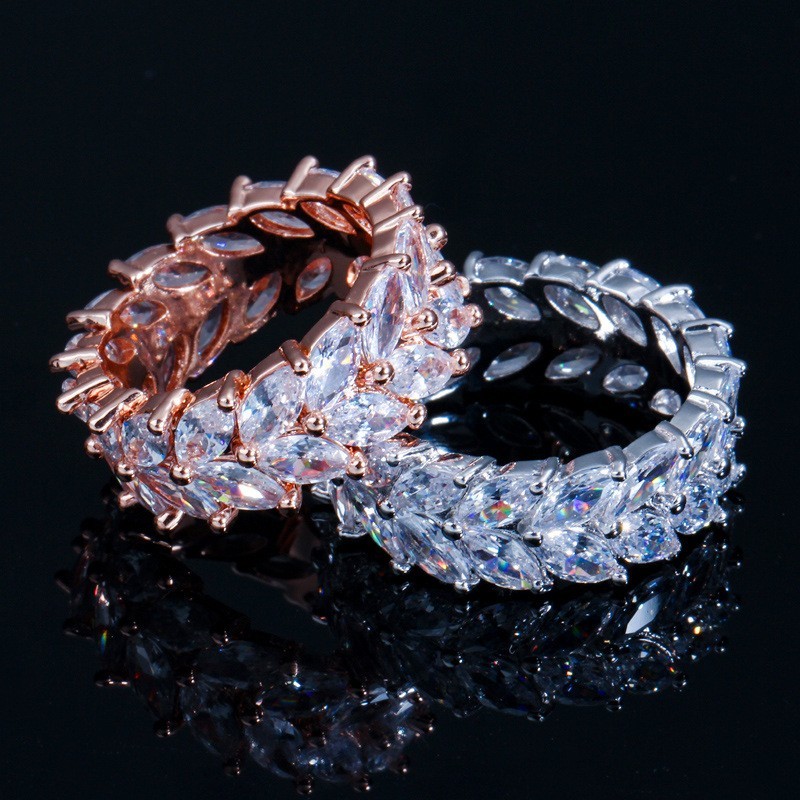 Vintage Lovers Promise ring sets White Gold Filled AAA cz Party Wedding Band Rings for women Engagement Finger Ring