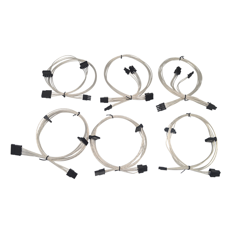 Braided Sleeved Extension Power Supply Modular Cable Kit