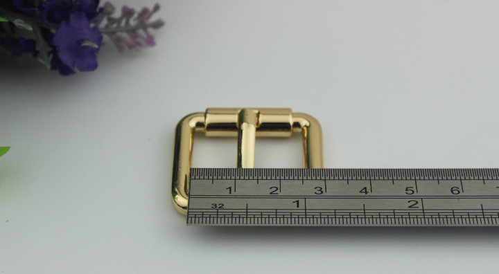 Bag Parts Accessories Zinc Alloy Shiny Gold 25 MM Roll Pin Belt Buckle For Sales