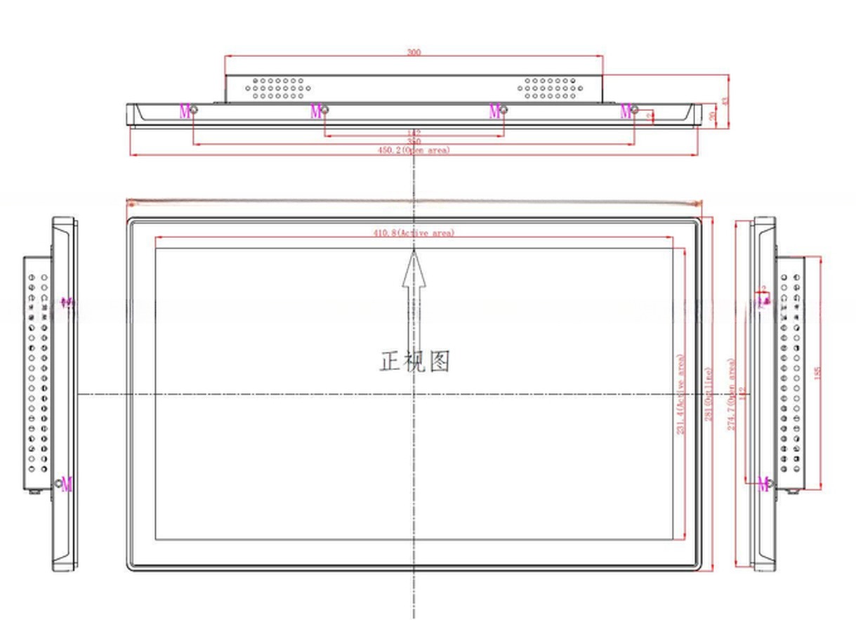 Rugged Integrated 18.5 Inch High Performance Widescreen HD LED TFT Industrial Touch Screen Monitor Display OEM/ODM
