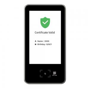 China 5 Inch LCD QR Card Scanner EU Digital Green Certificate Vaccine Pass on sale