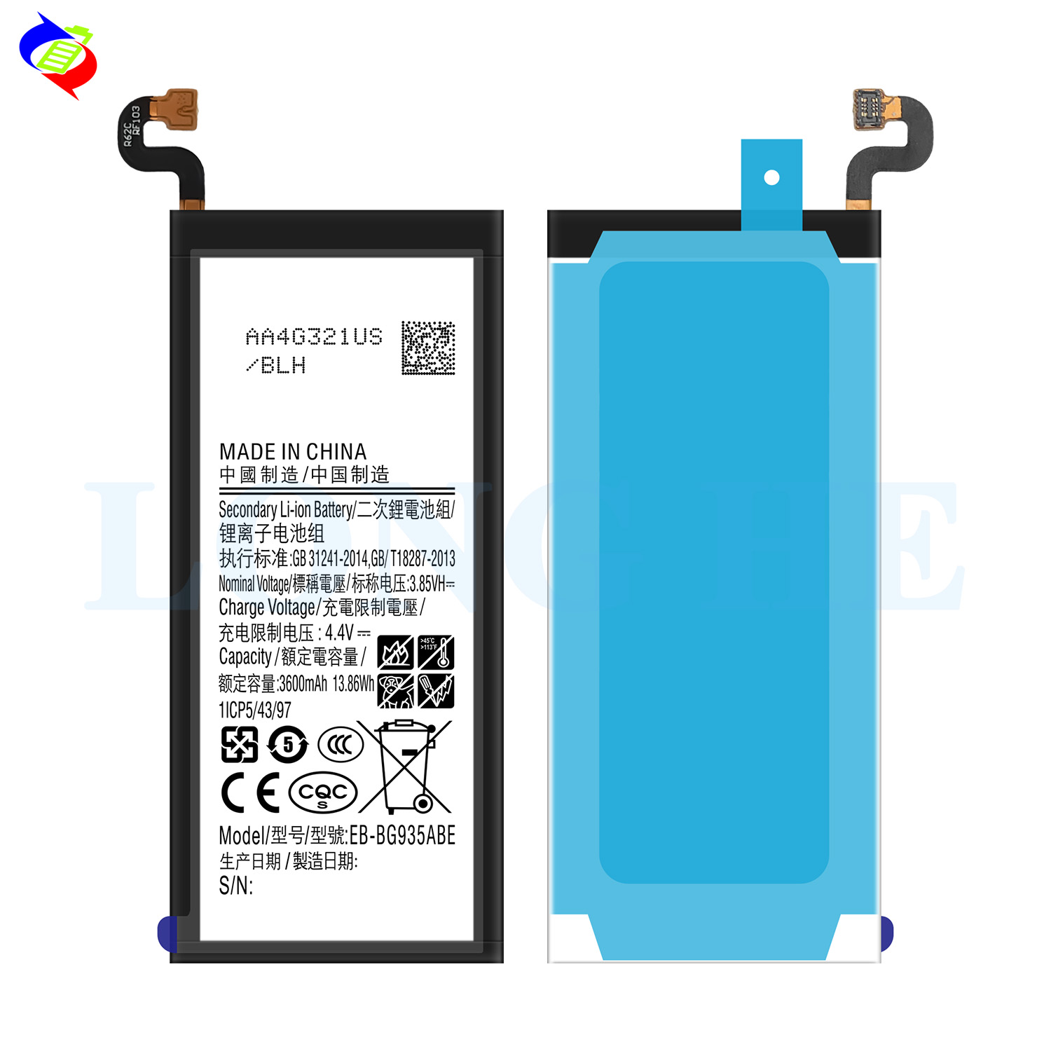 Stock EB-BG935ABE Li-ion Battery for Samsung S7 EDGE G935 3600mAh 3.85V Real Capacity