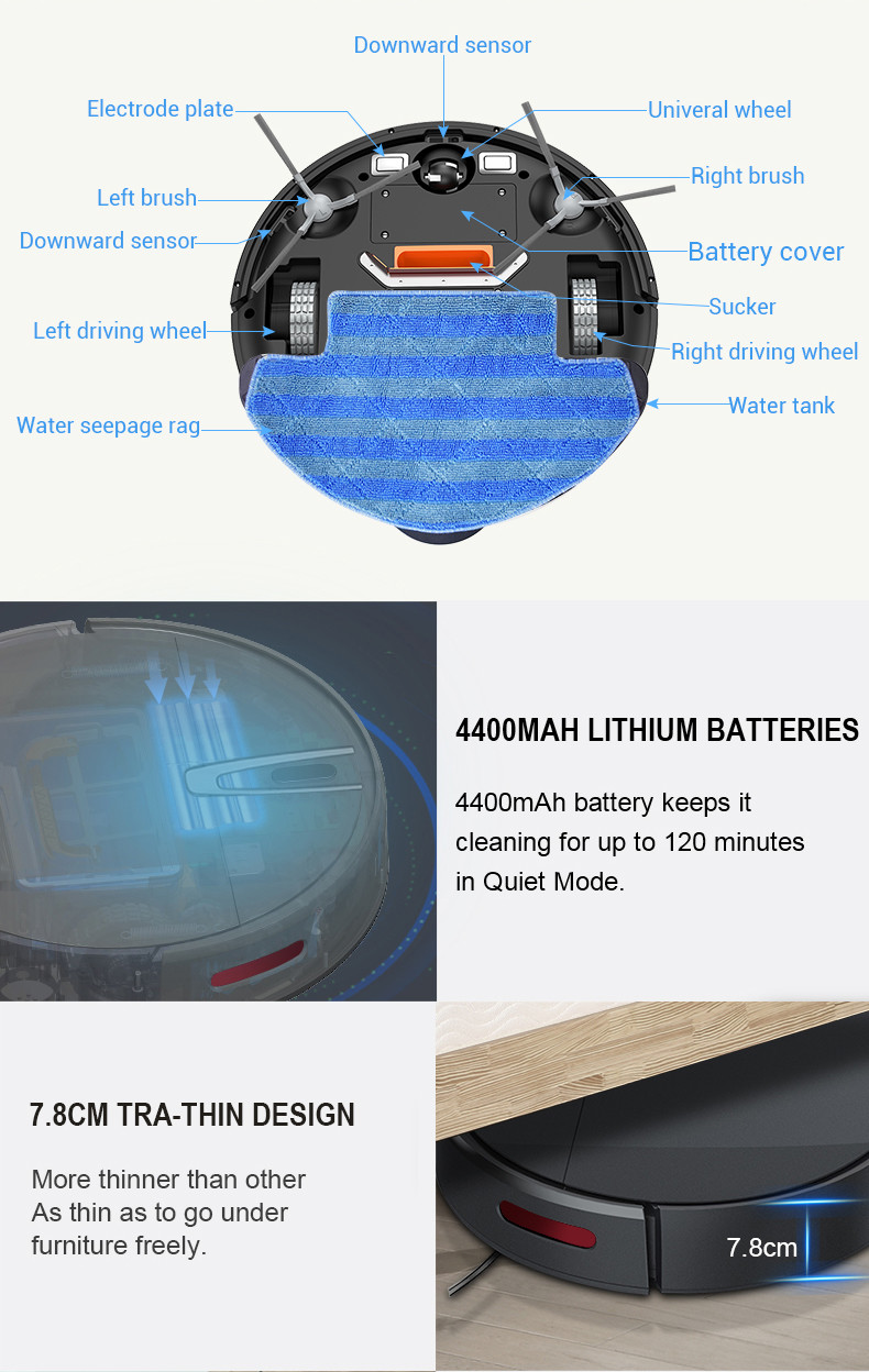 Amazon Hot Smart Robot Vacuum Cleaner Super-Thin Cleaner Mop High Pressure Cleaner