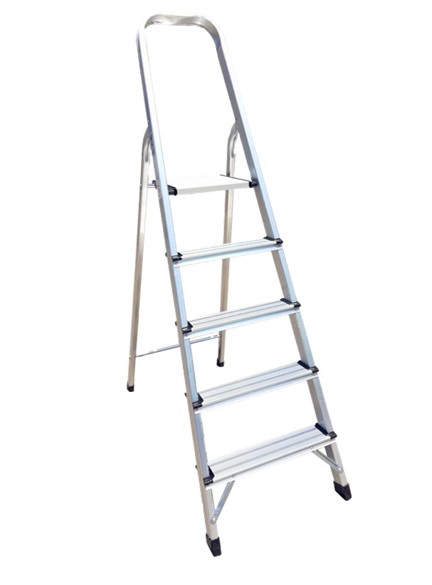 5 Steps Easily Carried Household Foldable Aluminum Step Ladder