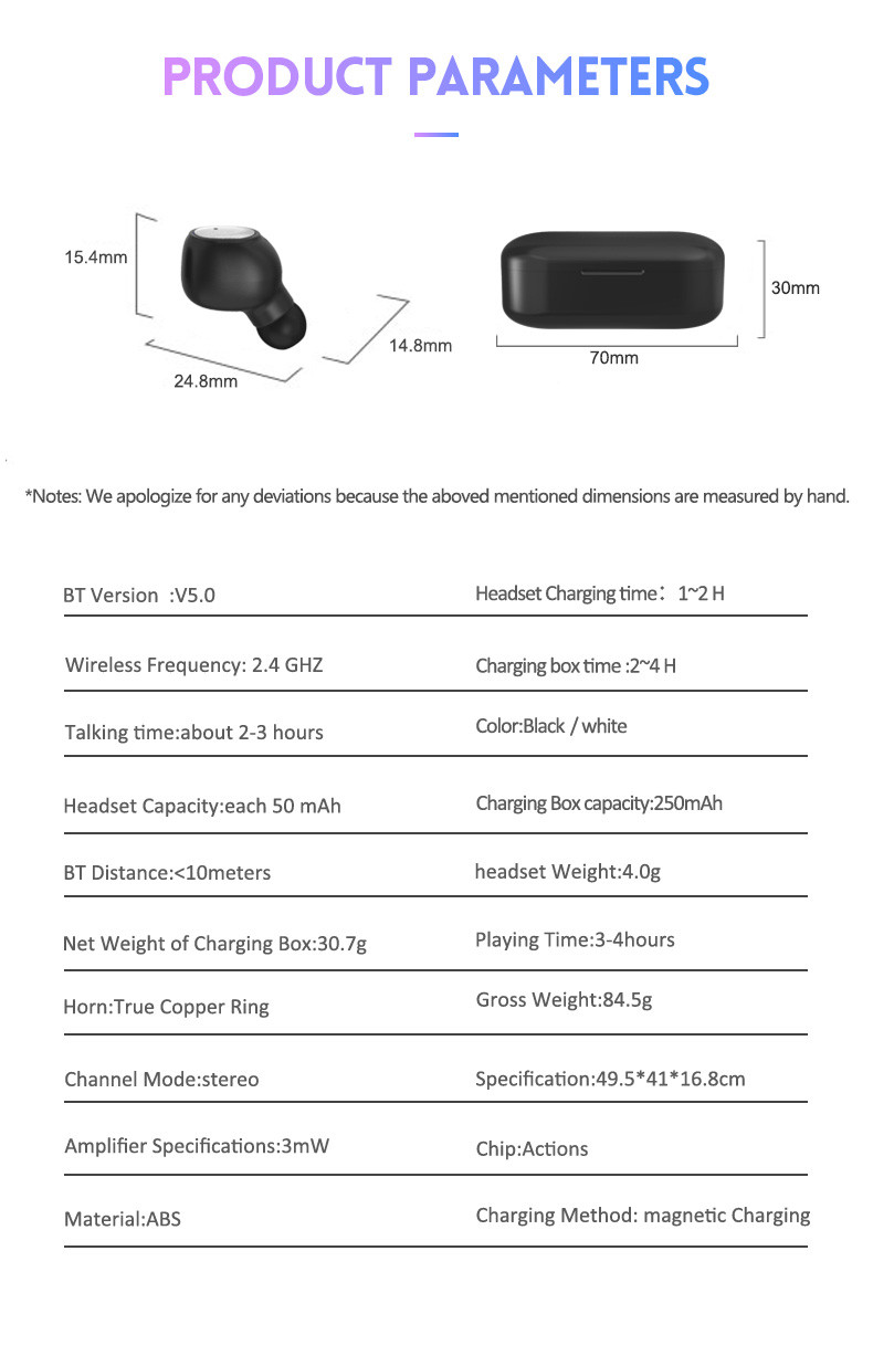 Factory OEM Q2 Q1 sports bass BT earphone True Earbuds tws earphones