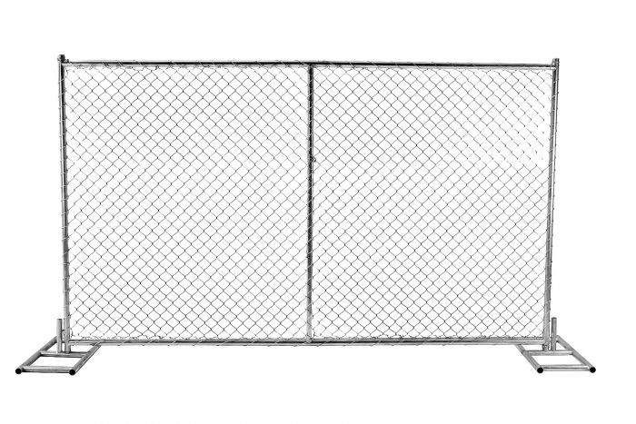 6-foot x 10-foot chain link temporary mesh fence 1-1/4 inch pipes, mesh 2-3/8 inch x 11.5 gauge wire