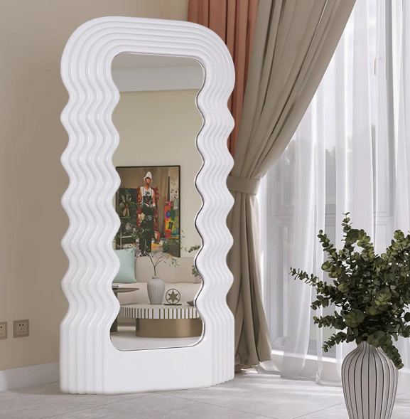 Same style ins style wave mirror Memphis floor lamp full body fitting mirror mirror atmosphere lamp