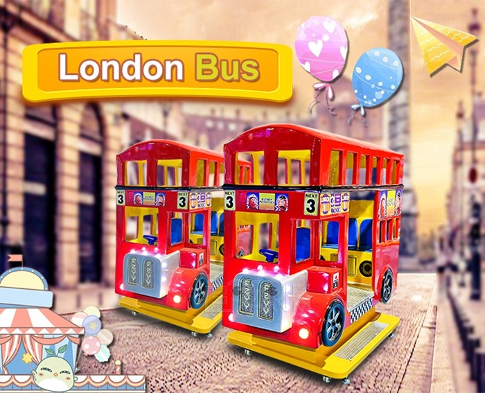 Supermarket London Bus Mp4 Plastic Kiddie Ride Video Car For 3 Players