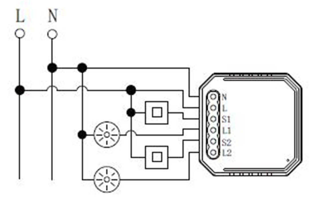 2 Gangs Smart Wi-Fi Switch Module