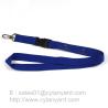Buy cheap Blue lanyard with D metal clasp hook, printed logo blue neck ribbons wholesale from wholesalers