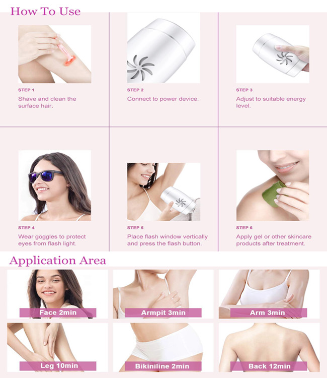 Permanent 140cm Long 100V 240V Laser Hair Removal Handset