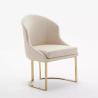Buy cheap Luxurious Golden Legs Fabric Modern Metal Dining Chairs Multicolored from wholesalers