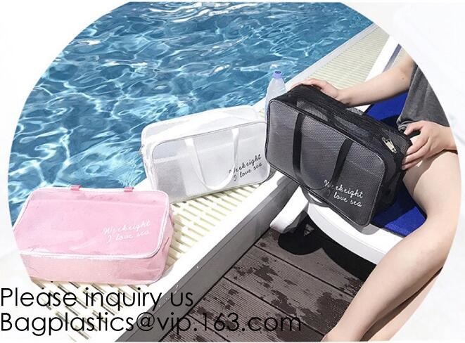Clear Zipper Pouch with Strap Makeup Bag PVC Cosmetic Pouch,Printing Clear k Cosmetic PVC Pouch, bagease, bagplast