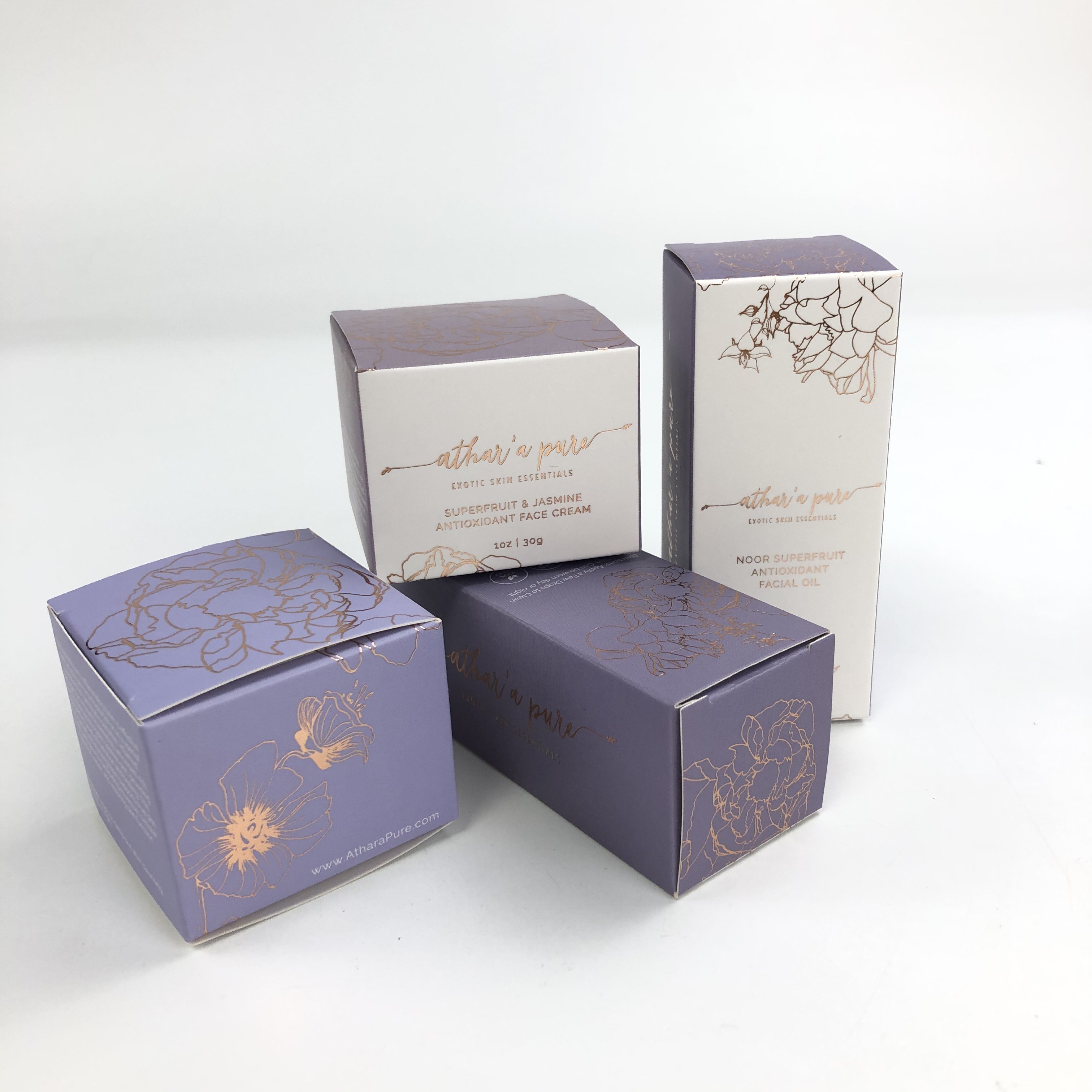 Custom Glossy UV Matt Film White Cardboard Paper Box 400g For Cosmetic Sample Argan Oil