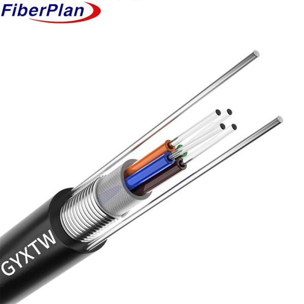 Outdoor Armored Single Multi Mode G652D Duct Fiber Optic Cable Black Aerial