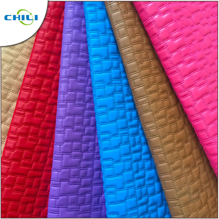 Clothes Quilted Pleather Fabric Sheets Lightweight Commercial Stitched