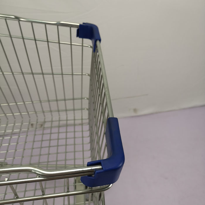 Multipurpose Q195 Steel Shopping Cart 125L Supermarket Metal Wire Trolley