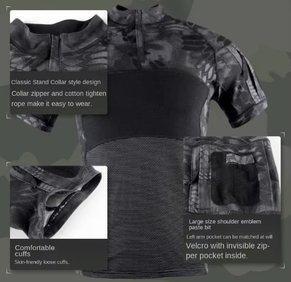 Frog T Shirts Short Sleeves Outdoor Sports Camping Tactical T Shirt Short Sleeves With Pockets On Arm
