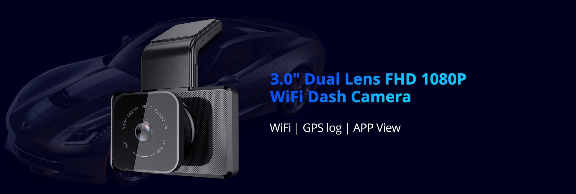 3inch WIFI GPS Video Car DVR Camera Recorder FHD 1080P 24H Parking Monitor