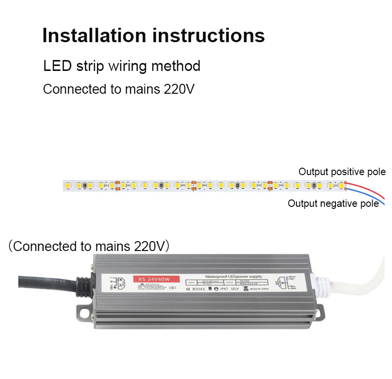Single Output Waterproof LED Driver 60-400W AC180-264V DC 12V 24V Switch Power Supply