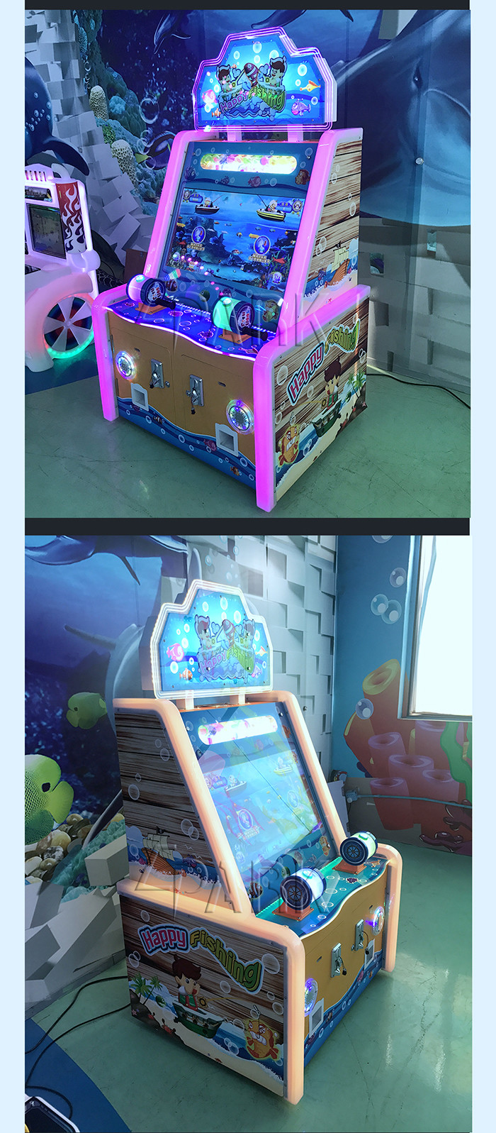 1 - 6 Player Entertainment Game Equipment Happy Fishing simulator With 32 Inch Screen