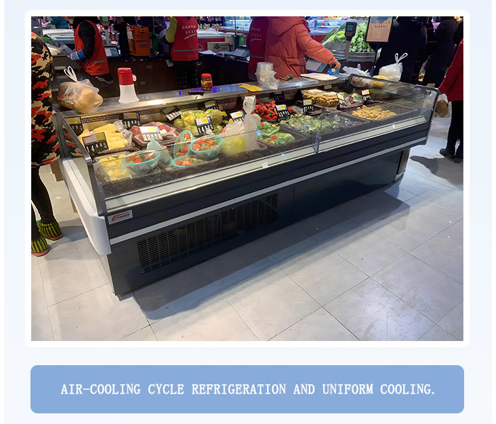 Single Temperature Meat Display Freezer Stainless Steel Food Counter Butcher Fridge