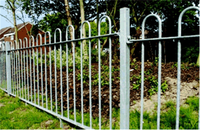 Playground Decorative Steel Palisade Fencing Bow / Roll Top European Standards