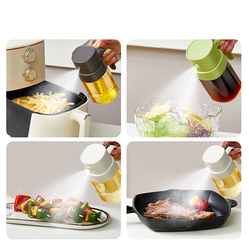 6.8 OZ 200ml Food-grade Glass Oil Bottle Olive Oil Sprayer for Cooking Air Fryer kitchen Outdoor BBQ and Camping