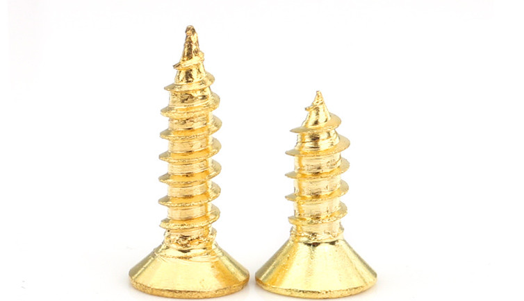 Brass Countersunk Head Phillips Drive Self-Tapping Screws Flat Head Pointed Screws Brass Wood Screws