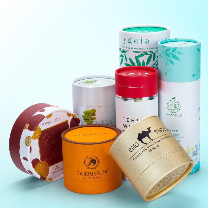 Oval Cardboard Cylinder Packaging Biodegradable White Paper Tube Packaging