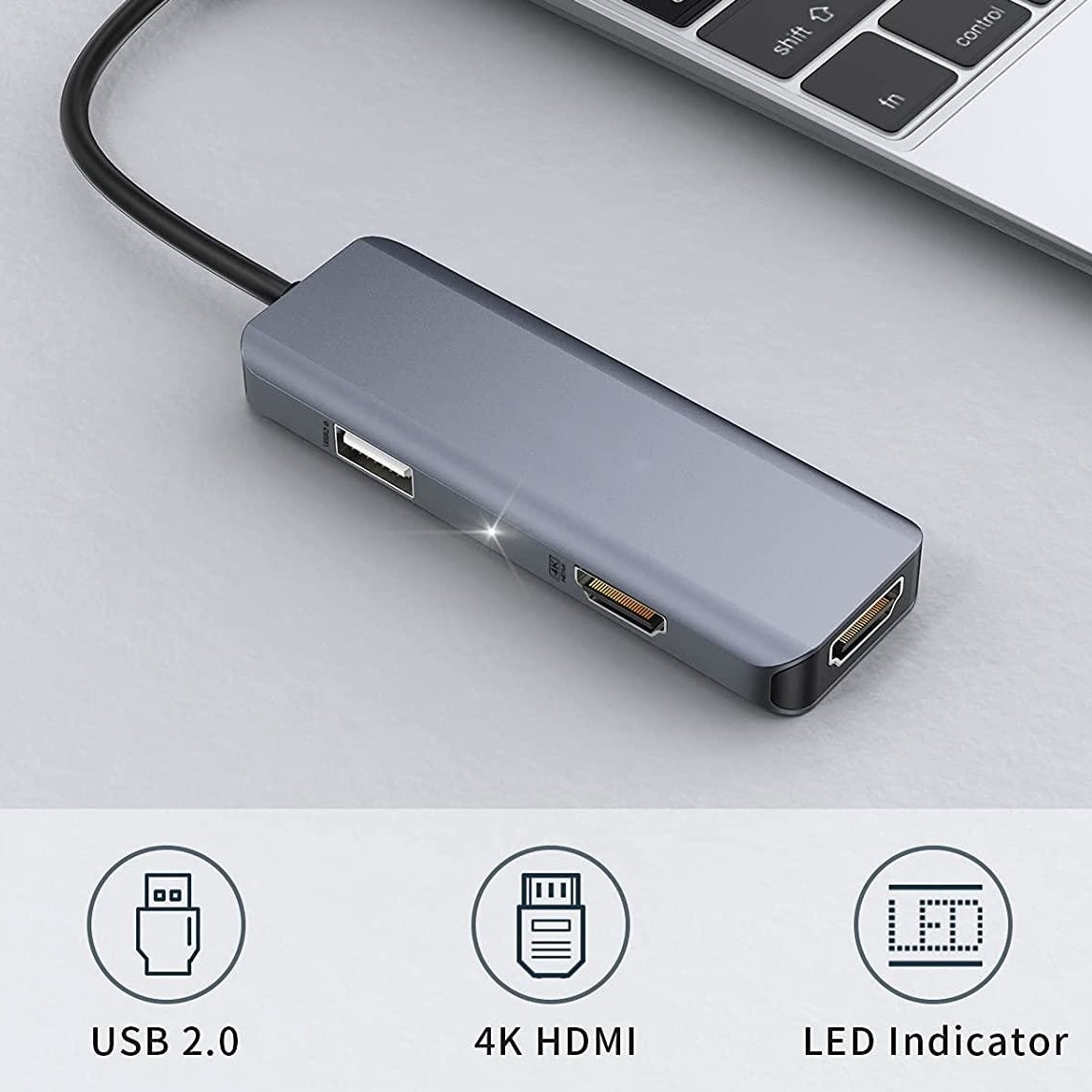 Convenient Silver USB C Docking Station with Displaylink IC and USB 3.0 Ports