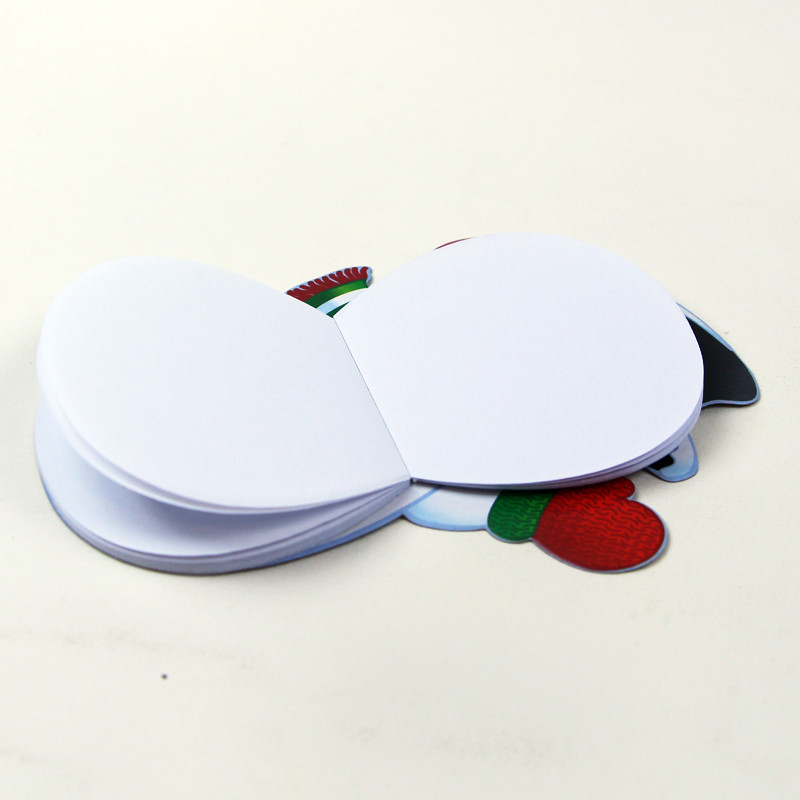 Kids Mini Shape 30sheets Cartoon Notepad Custom Shape Full Color Printing snowman notepad