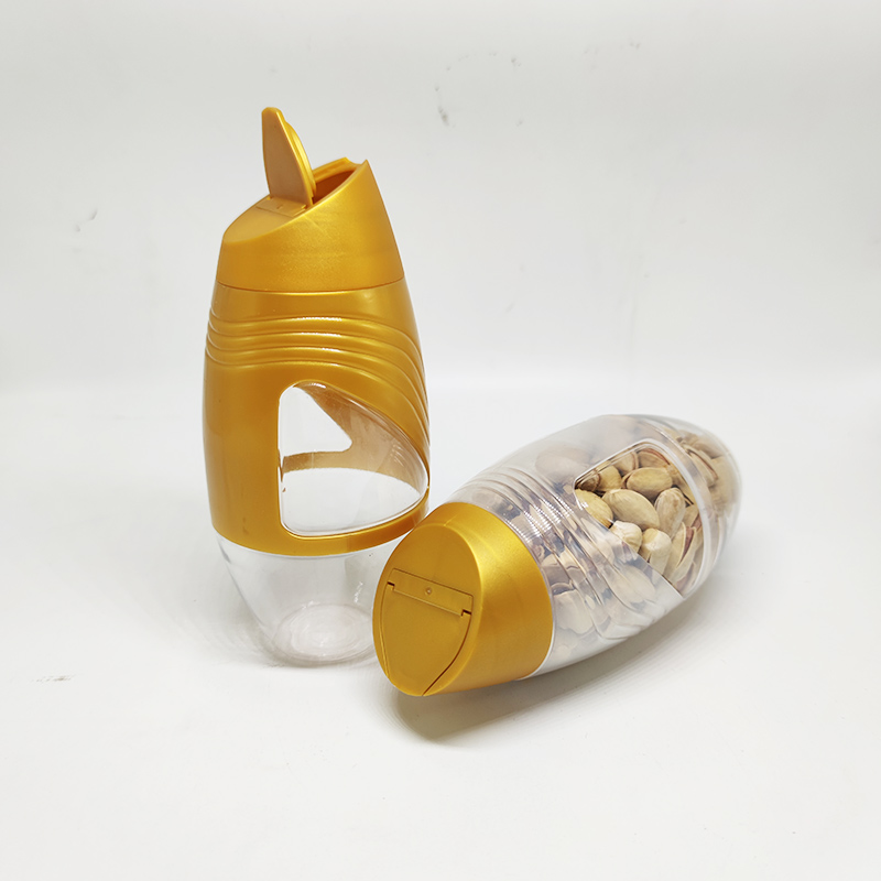 Small Candy Nut Food Grade PET Plastic Packing Jar With Pop Top Lid