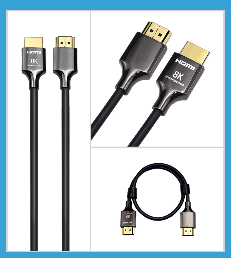 Aluminum Alloy 0.5m 1m 1.5m 2m 2.5m 3m HDMI Copper Cable 48gbps