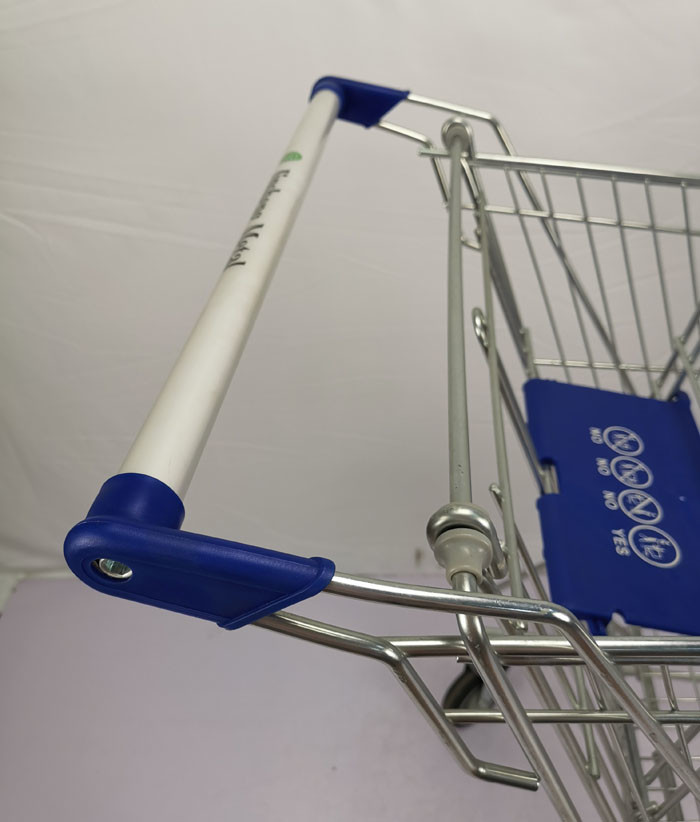 Multipurpose Q195 Steel Shopping Cart 125L Supermarket Metal Wire Trolley