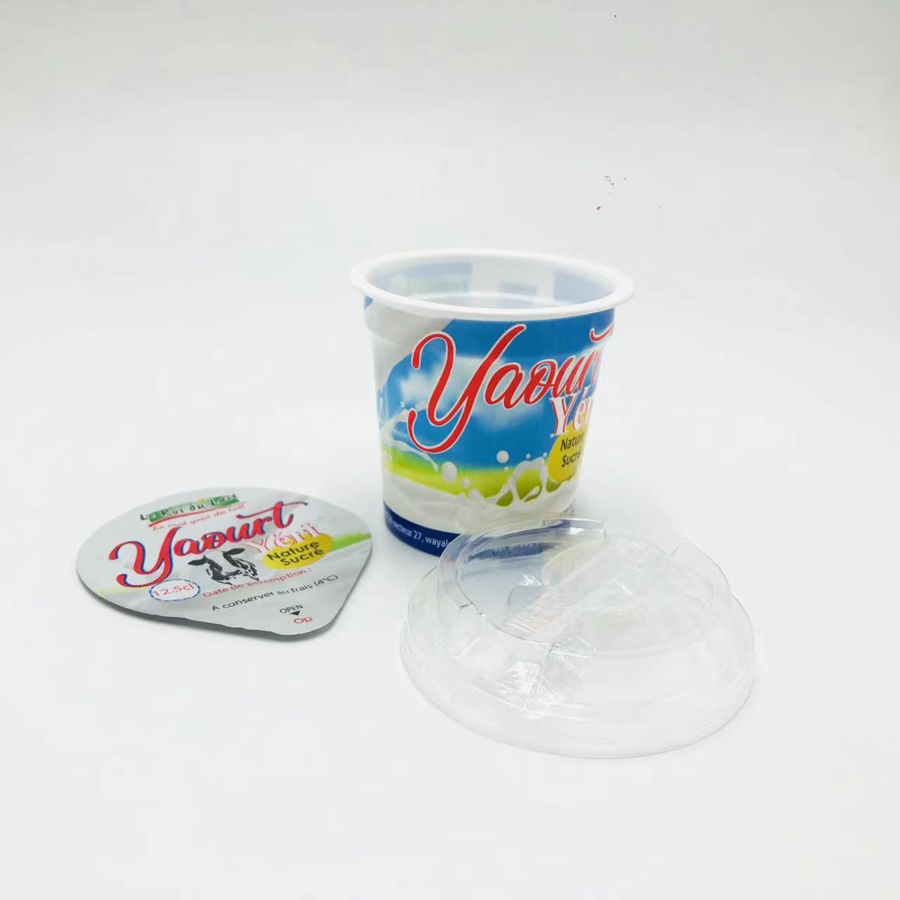 125ml 4oz disposable plastic PP food grade yogurt cup 5g with aluminum foil lid