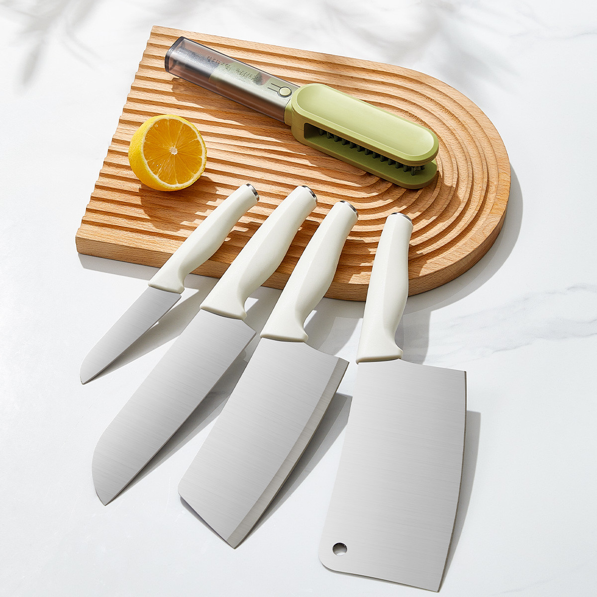 2024 Trend Kitchen Products Customized Packaging Multifunctional Knives Blade Cleaning Brush Set