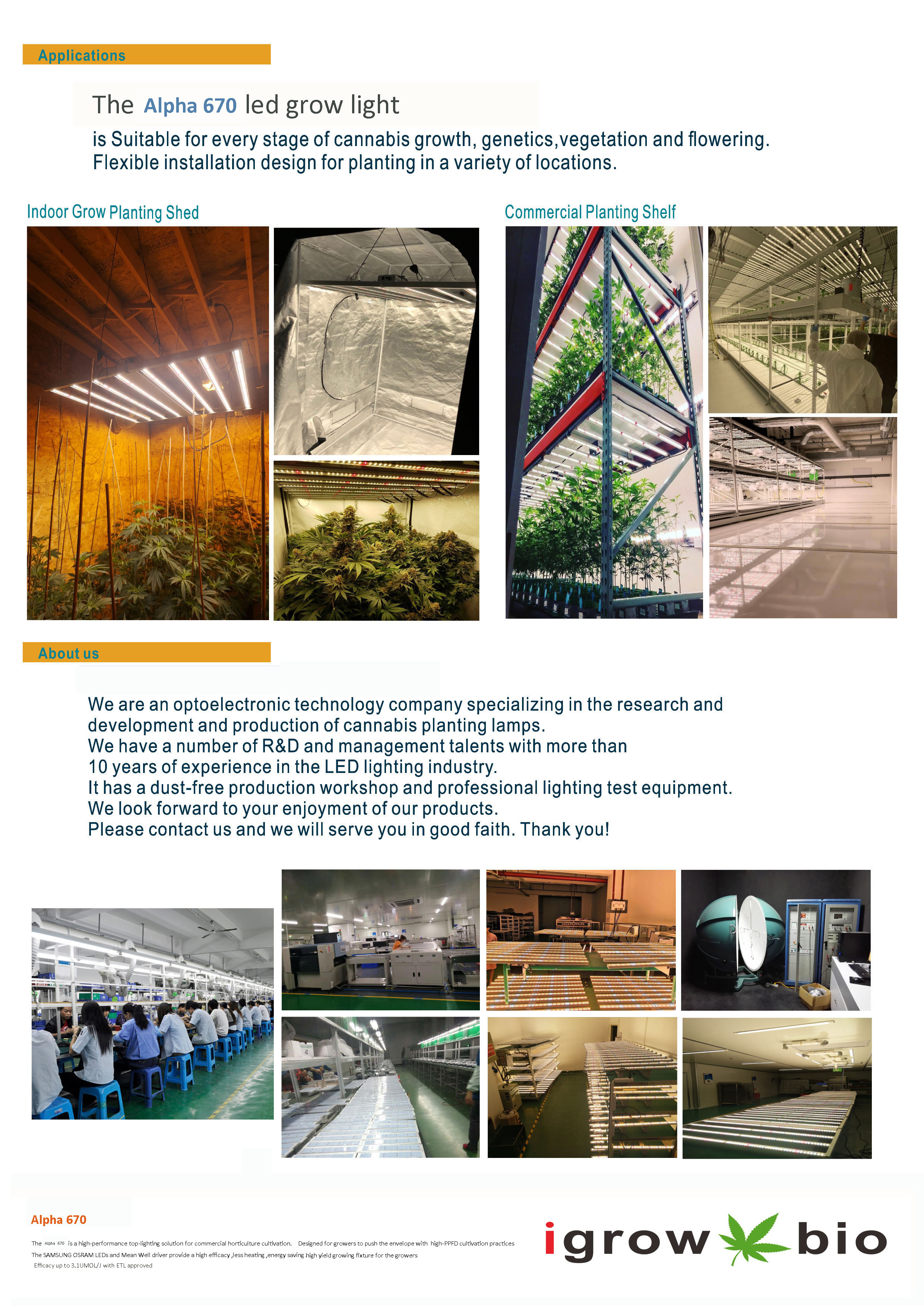 180 Degrees Folding 670W 4000k Led Plant Lights