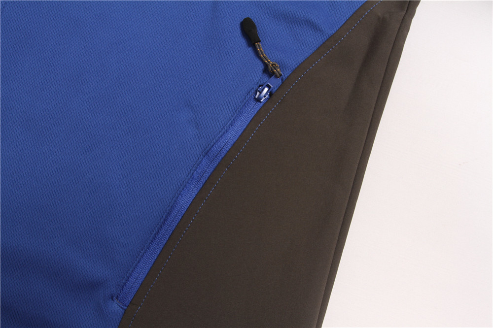 Navy Color Mens Womens 100% Polyester Hooded Softshell Jacket
