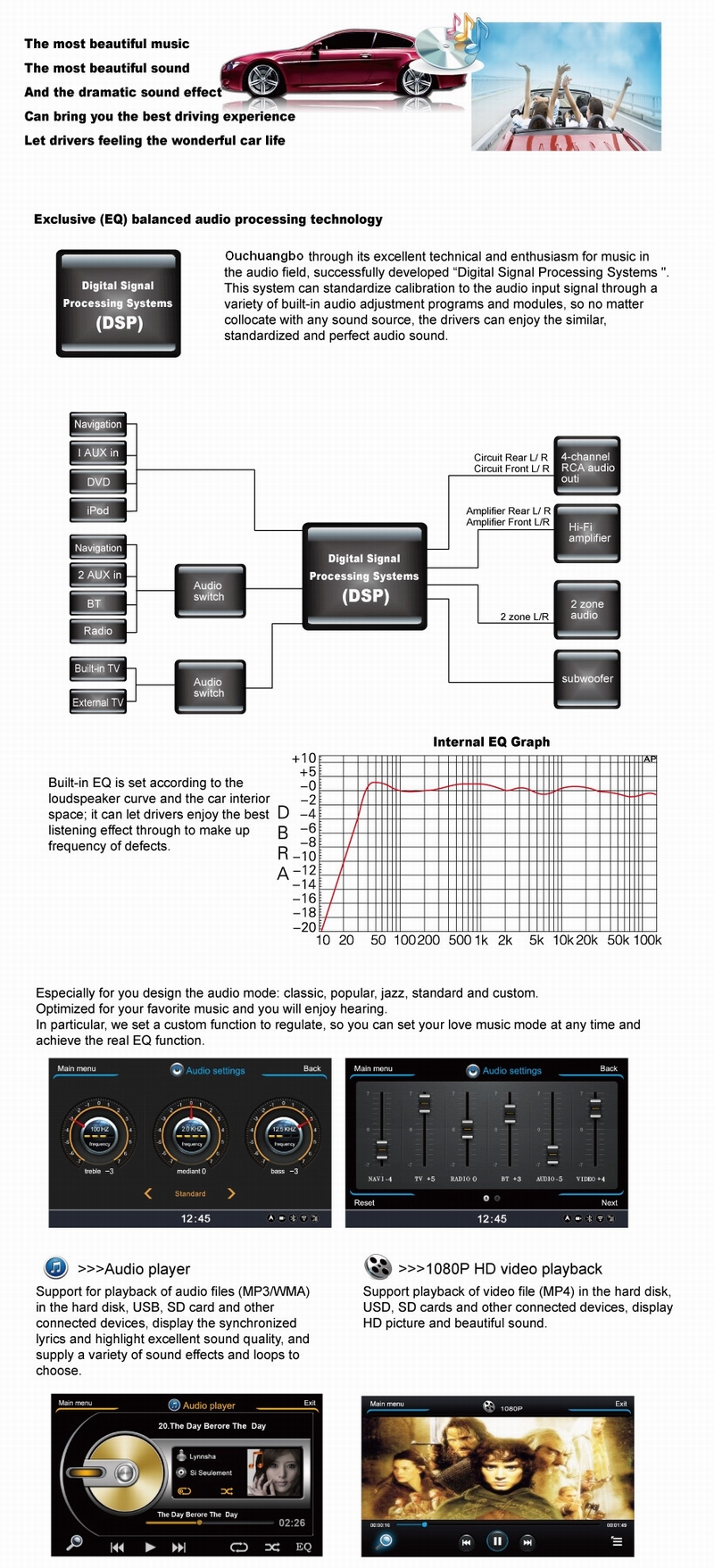 Ouchuangbo special car multimedia for VW Santana 2013 newest design OCB-243