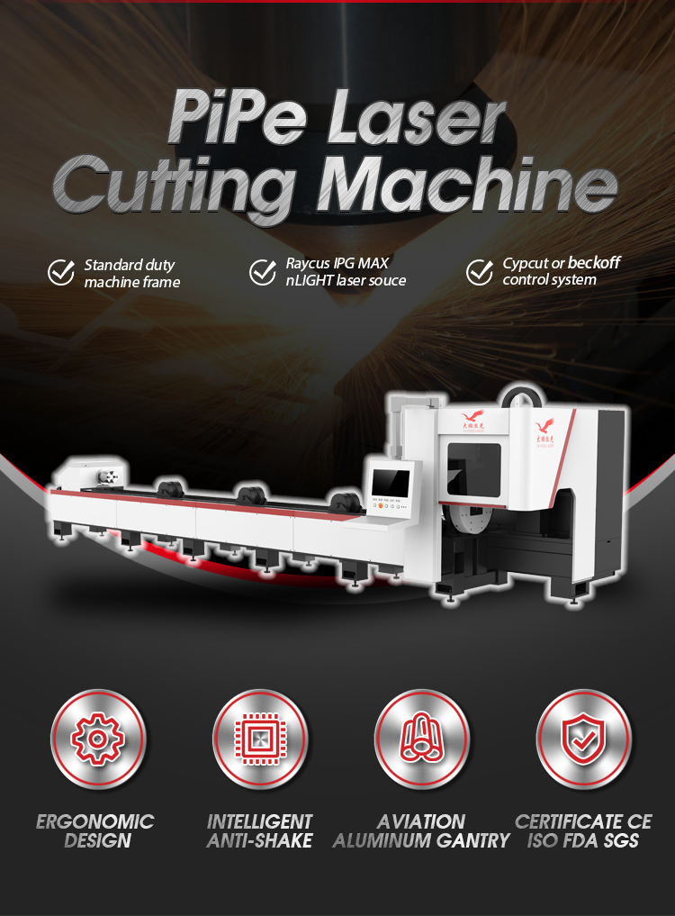 6012 6016 6022 6032 6035 6040 6052 CNC Automatic Metal Round Square Pipe Tube Fiber Laser Cutting Machine