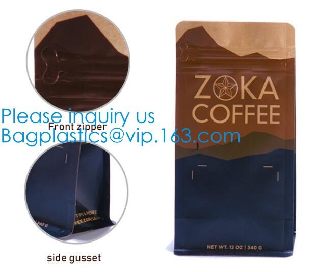 BRC Standard Qual Seal Kraft Paper Bags With Tin Tie Coffee Bags Plastic Valve,Customzed Side-Gusset Valve Tintie Plasti