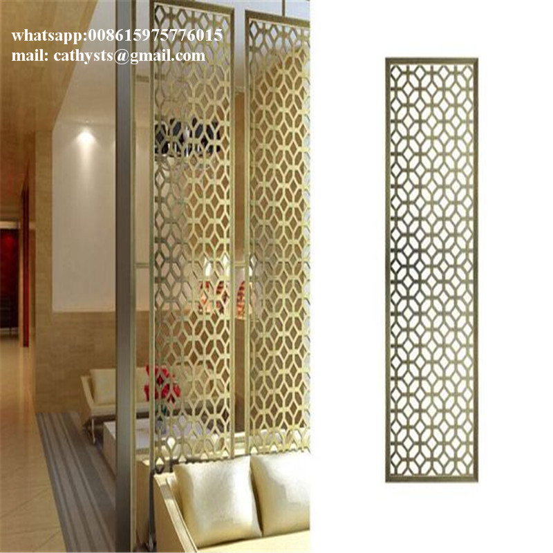 gold plated stainless steel screen laser cut screens for tall room divider
